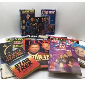 Star Trek Vintage Collection of Magazines, Tv Guides, VHS and stickers